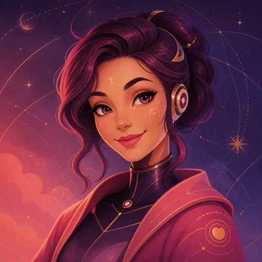 Illustrated portrait of Roxy, a fictional AI Dating Coach.